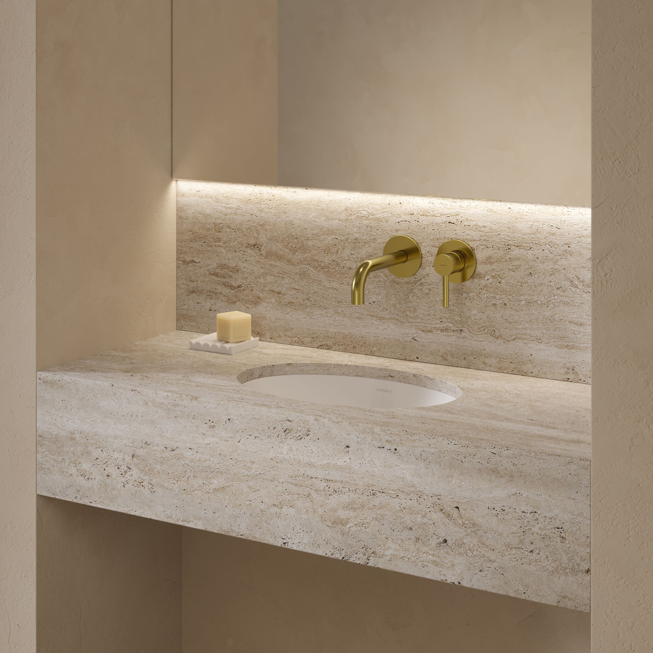 Встраиваемый умывальник из Овального композитного материала OMNIRES SHELL M+ SHELLUP ARCH-00143000 - Вид №37