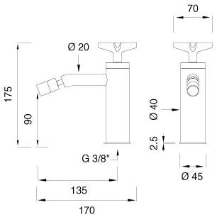 Ceadesign Смеситель для раковины из нержавеющей стали с регулируемым изливом Cross Crx 42 - Вид №1