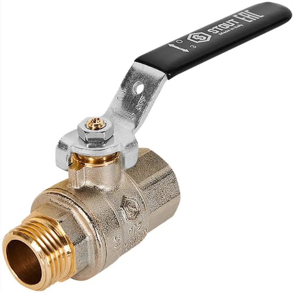 Шаровой кран STOUT DN15 для систем водоснабжения и отопления 89395507 STLM-1537258