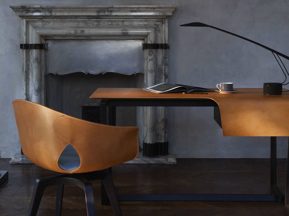 Кожаный поворотный стул с подлокотниками Poltrona Frau офис-офисные кресла ARCH-00130096 - Вид №5