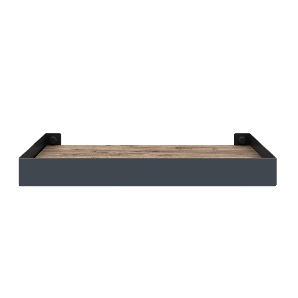 Настенная полка 32x11/40x15 см металл цвет черный KONSENSA STLM-2053833 - Вид №1