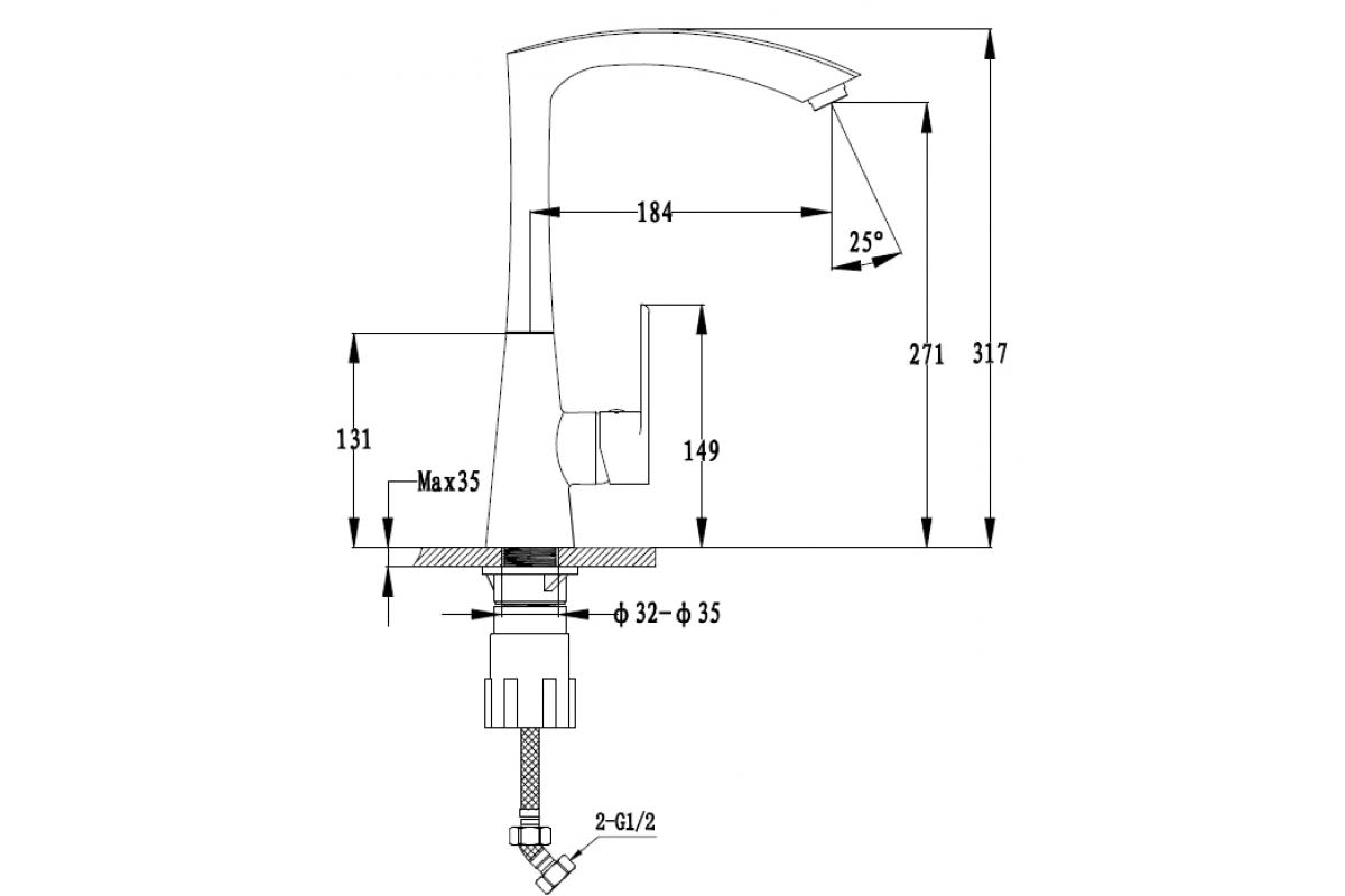 Кухонный смеситель 37235042 крем GranFest Ewigstein - Вид №1