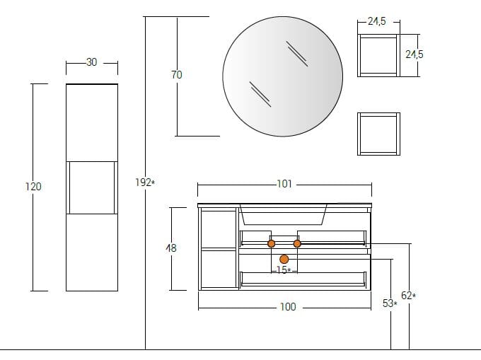 Деревянный подвесной умывальник с настенным креплением LEGNOBAGNO Экспресс ARCH-00136557 - Вид №3