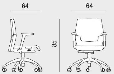 Viganò Кожаное офисное кресло с регулируемой высотой и подлокотниками Madam office sun-id-1494058 - Вид №3