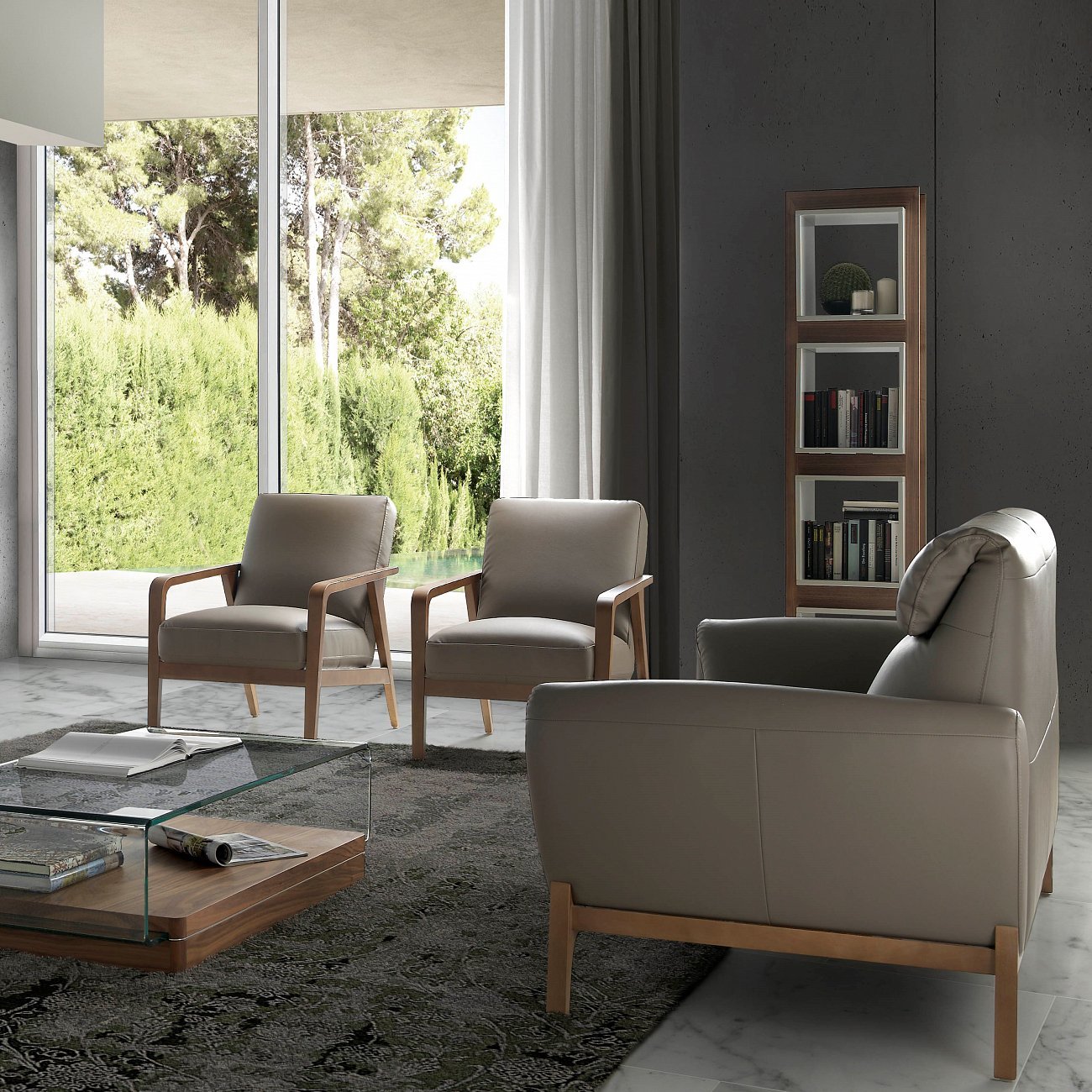 Стеллаж открытый узкий Equilibrio от Angel Cerda ANGEL CERDA  241892 Коричневый;серый  - Вид №2