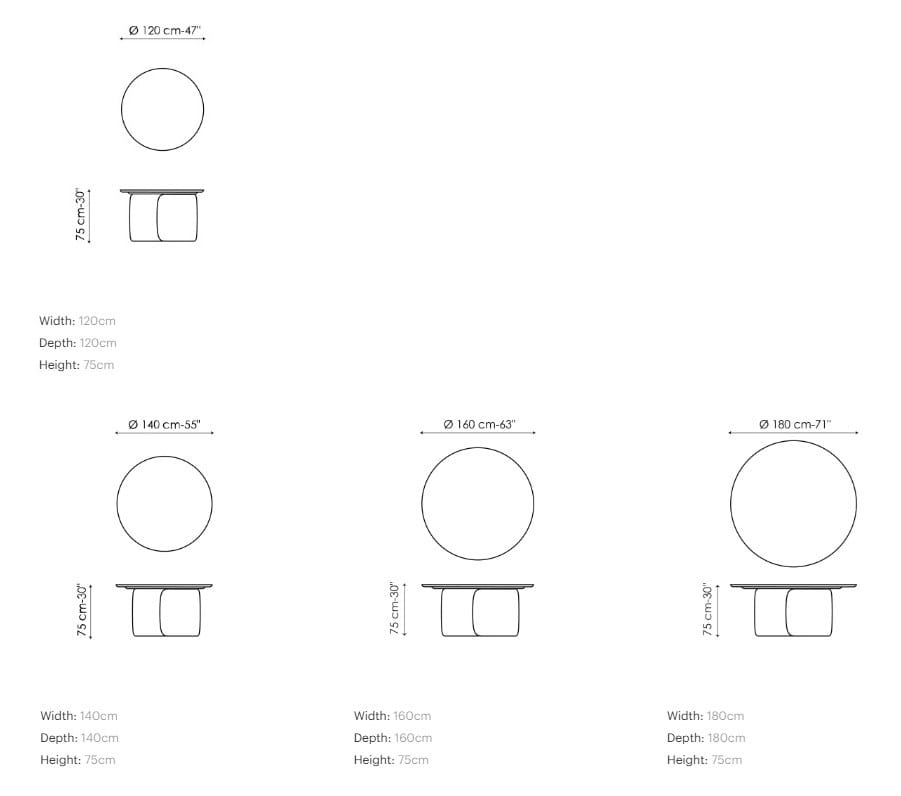 Круглый стол с полиуретановой основой BONALDO MELLOW ARCH-00056254 - Вид №3