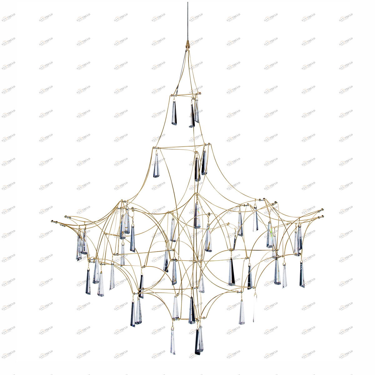 Светильник подвесной с хрустальными подвесками 150х80 см медный Lucciola MD18001068-1E DELIGHT COLLECTION ДИЗАЙНЕРСКИЕ 00-3883132 Медь;прозрачный 