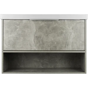 Тумба под раковину подвесная «Дана» 90 см цвет серый цемент