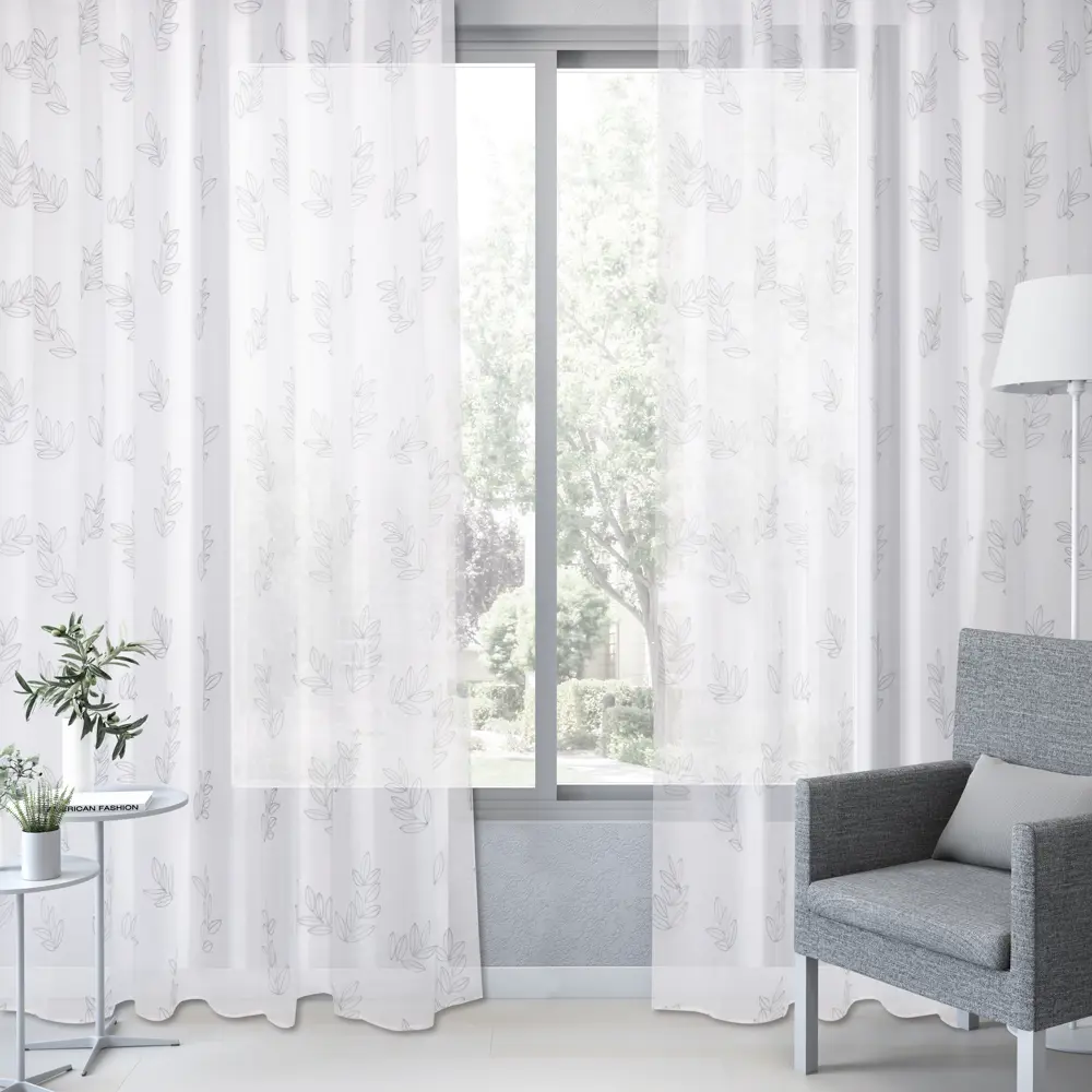 Тюль на ленте Inspire Botala 250x280 см цвет серый 83562096 STLM-2184027  - Вид №6