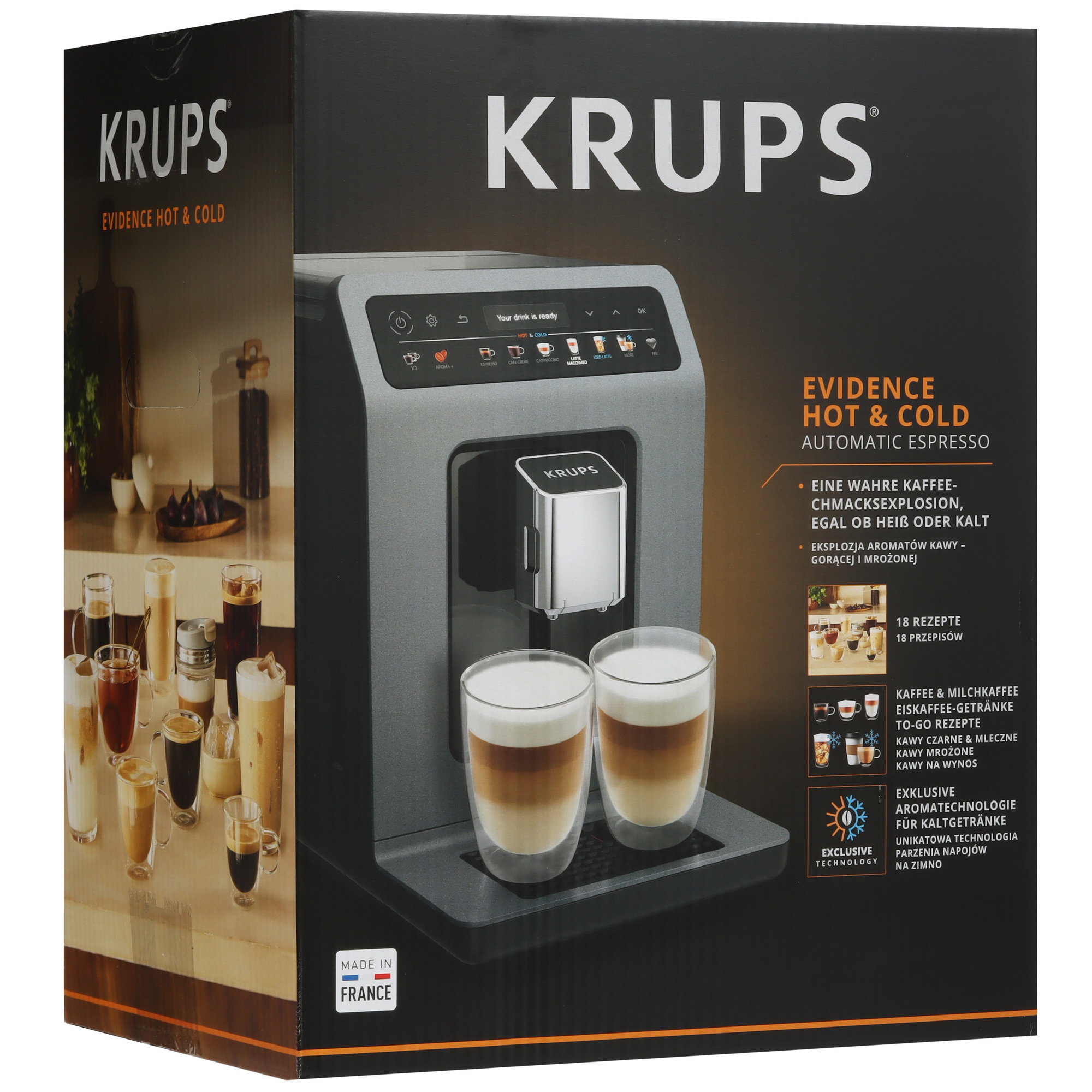 5636041 Кофемашина автоматическая Krups Evidence Hot & Cold EA898GF0 серый STDN-0099290 - Вид №10