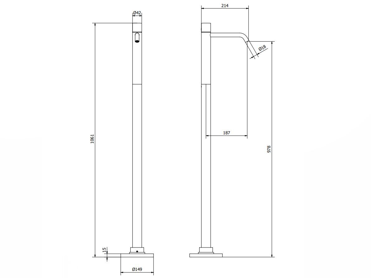 Однорычажный напольный смеситель для раковины с автоматическим сливом IB Brera ARCH-00143772 - Вид №13