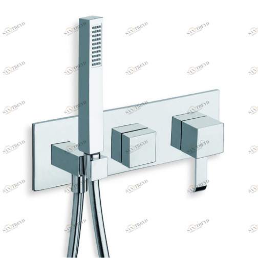 CRIQM603 Внешние части смесителя для ванны и душа для CRICS100 (правая сторона) - CRICS101 (левая сторона) с переключателем на 3 выхода, ручным душем с защитой от известкового налета, гибким шлангом LONG LIFE Cristina Rubinetterie 