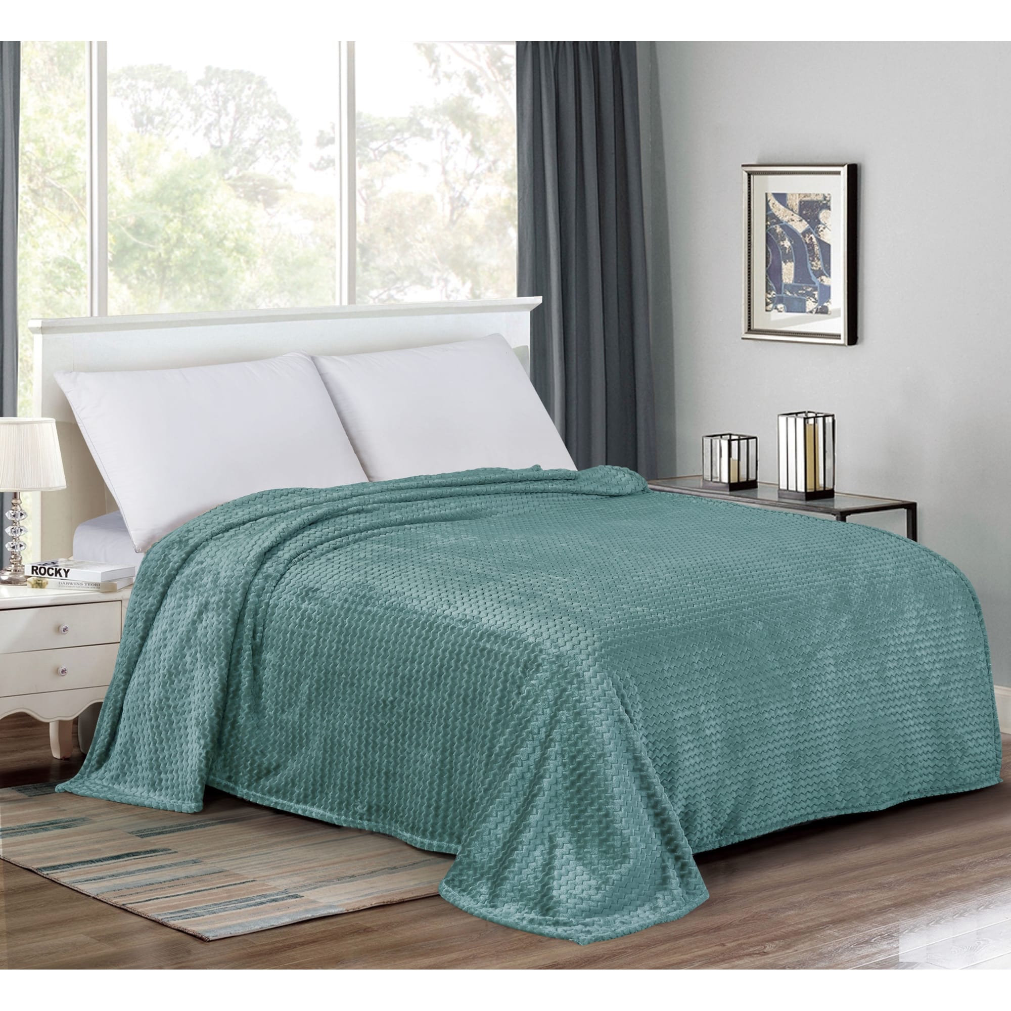 82391616 Плед «Велсофт», 150x200 см, полиэстер, цвет бирюзовый Santreyd  - Вид №8