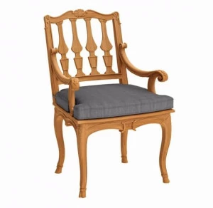 ASTELLO Садовый стул из тика с подлокотниками Fleur de lys