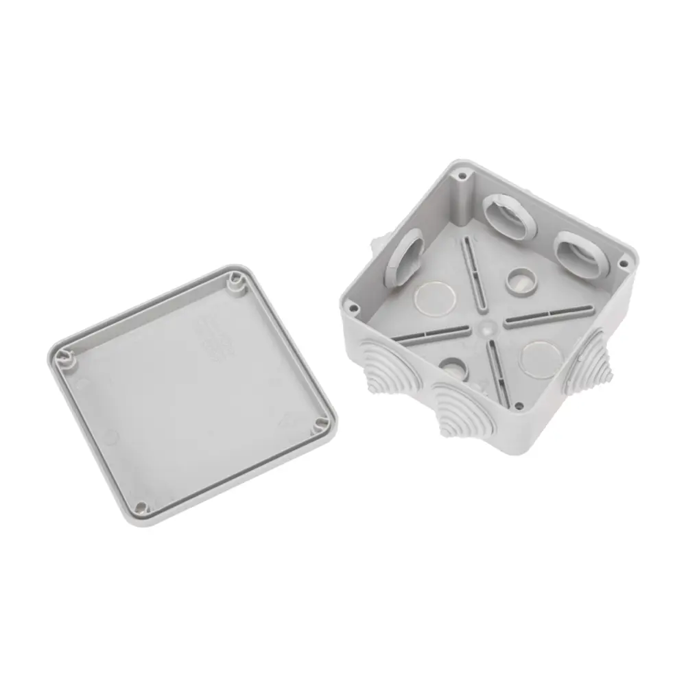 Распределительная коробка открытая Rexant 28-3058 100x100x50 мм 6 вводов IP44 цвет серый Santreyd STLM-2182810 - Вид №4