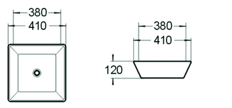 SL-1014 Раковина керамическая накладная без перелива LAB.Space  - Вид №1