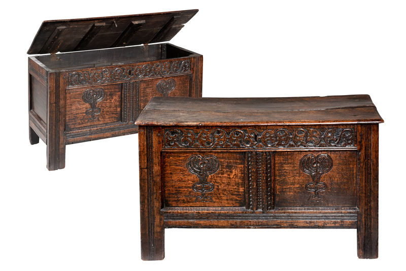 SOR27427 Ранний дубовый резной сундук ijlbrown  - Вид №5