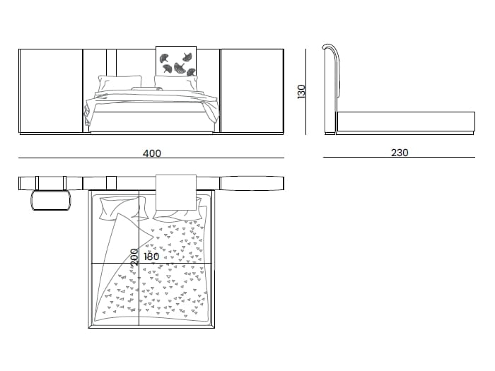 Двуспальная мягкая кровать из ткани Bizzotto Italia Atmosphera ARCH-00059111 - Вид №6