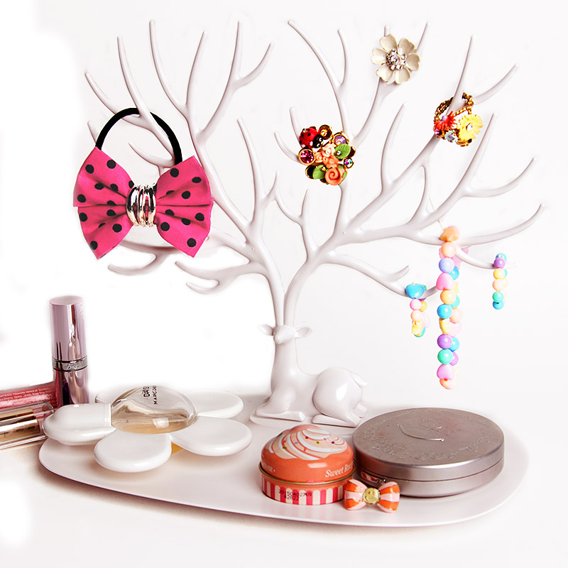 QL10171-WH Декоративный органайзер для украшений deer малый белый Qualy 