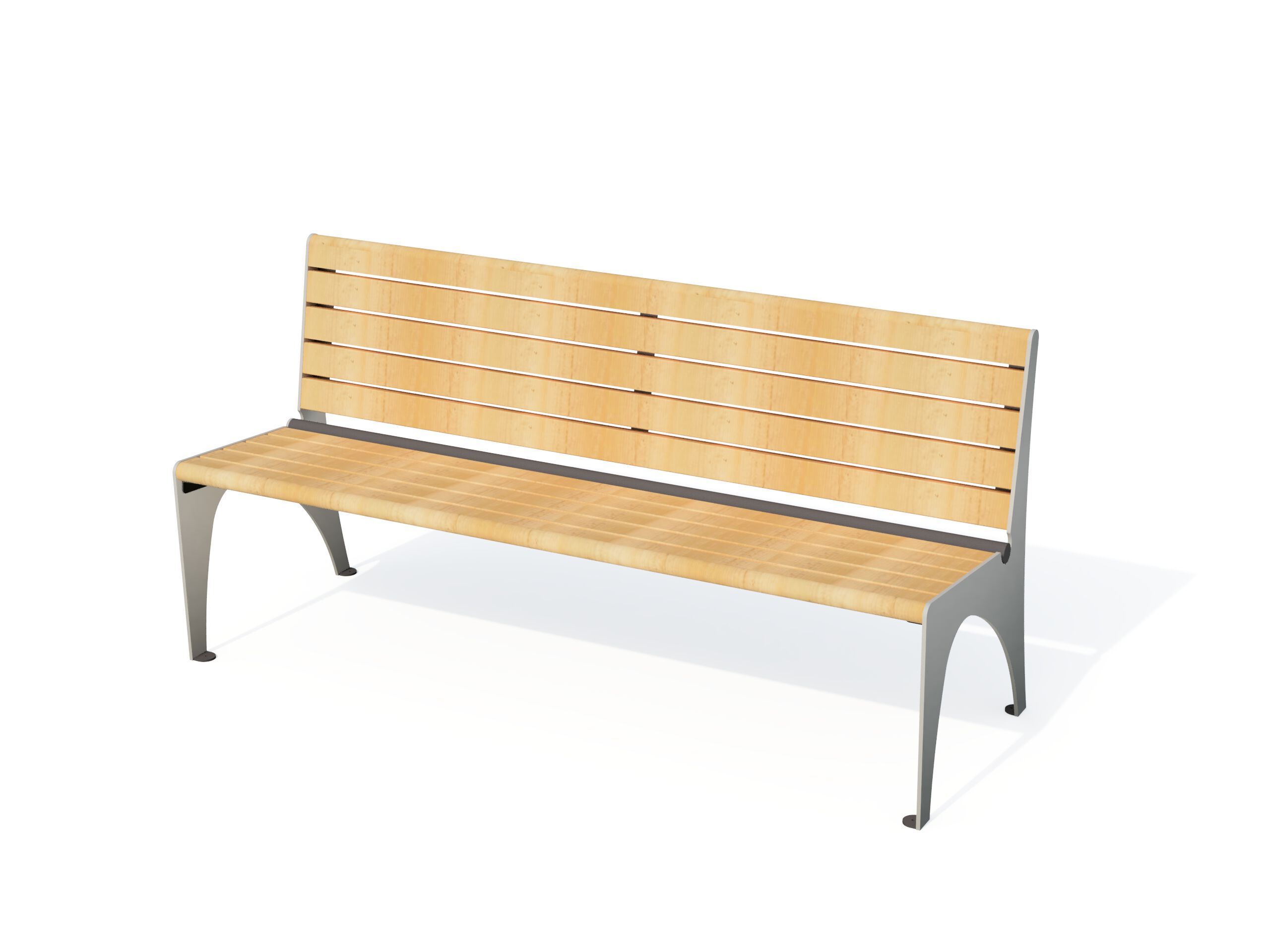 Деревянная скамья со спинкой Studio Città концепция ARCH-00141051 - Вид №2