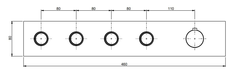 Термостатический смеситель для душа с 5 отверстиями и пластиной Rubinetterie Frattini отдельная эстетика ARCH-00026684 - Вид №10