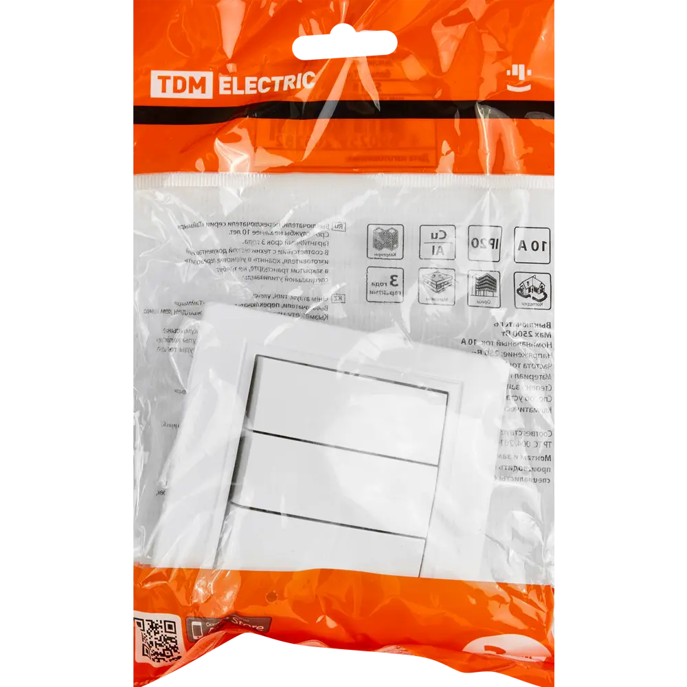 TDM ELECTRIC Выключатель встраиваемый 3-клавишный белый 85591335 Таймыр STLM-0064422 - Вид №6