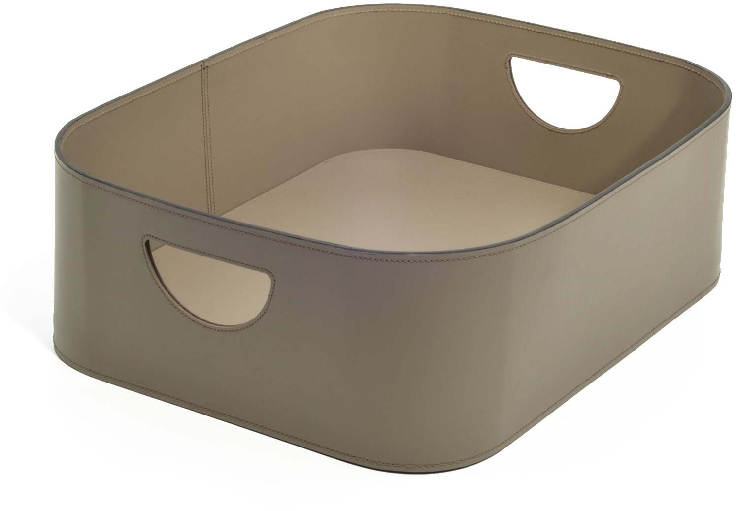 Большая коробка Rio - 46X42,5XH20 см / регенерированная кожа_coffee