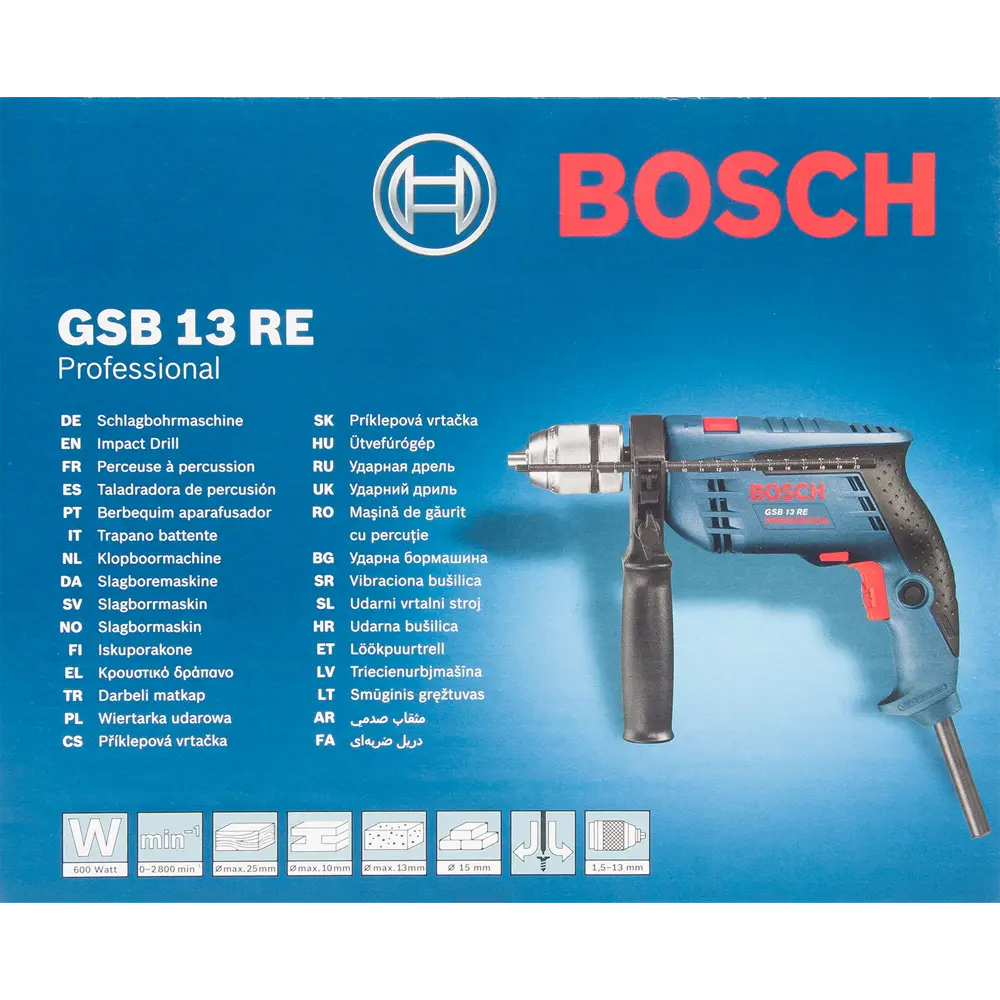 Ударная дрель Bosch GSB 13RE, 0601217100, 600 Вт 81895556 STLM-2030679 BOSCH PROFESSIONAL  - Вид №7