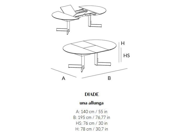 Выдвижной обеденный стол из массива дерева Lando DIADE ARCH-00006997 - Вид №1