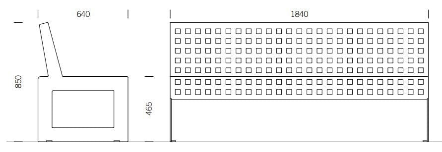 Скамья из нержавеющей стали со спинкой BENKERT BANKE Chalidor ARCH-00023485 - Вид №4