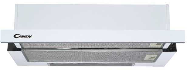 CBT6130/2W-07 Телескопическая вытяжка 60 см. мощность 470 м?/ч. мотор 110 вт. освещение: 1 галогеновая лампа 28 вт. механическое управление (слайдер). 2 металических жировых фильтра. режимы работы: рециркуляция и отвод воздуха. диаметр экстрактора 150 мм Santreyd 