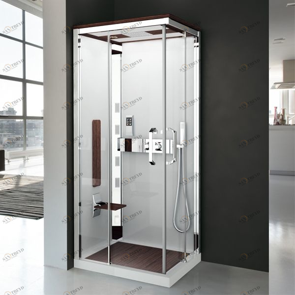 Душевая кабина термостатическая NEXIS 1 A100x80 HYDRO Novellini NEXIS цвета тик, с низким душевым поддоном и крышей NEXA100ST1F1KANEXA100DT1F1KA