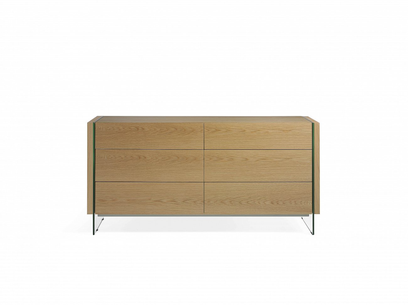 Комод деревянный с 6 ящиками и стеклянными ножками орех CP1712-C-OAK от Angel Cerda ANGEL CERDA ДИЗАЙНЕРСКИЕ 241870 Бежевый;орех  - Вид №4