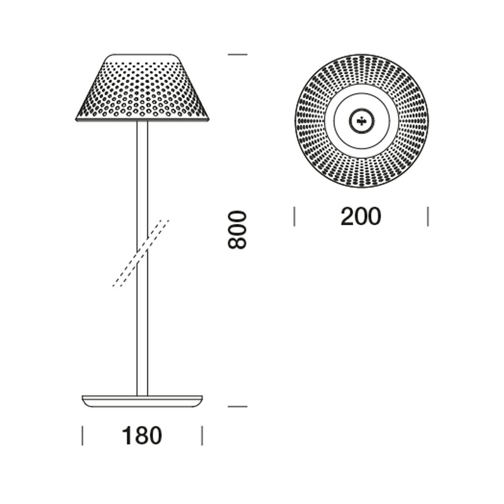 3250216 Мобильный светильник Platek MESH Piantana  MESH H. 800 mm - LED 3000K 87°  - Вид №10