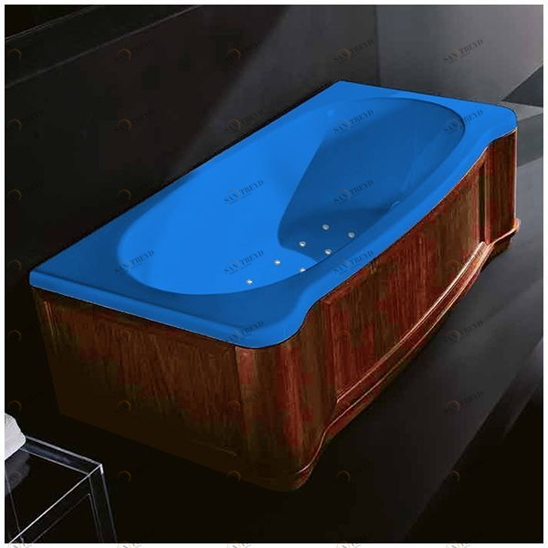 Ванна Gruppo treesse New Classic Young STA-V674C-DX-WO-G голубая с аэромассажем прямоугольная правая дерево орех STAV674CDXWOG