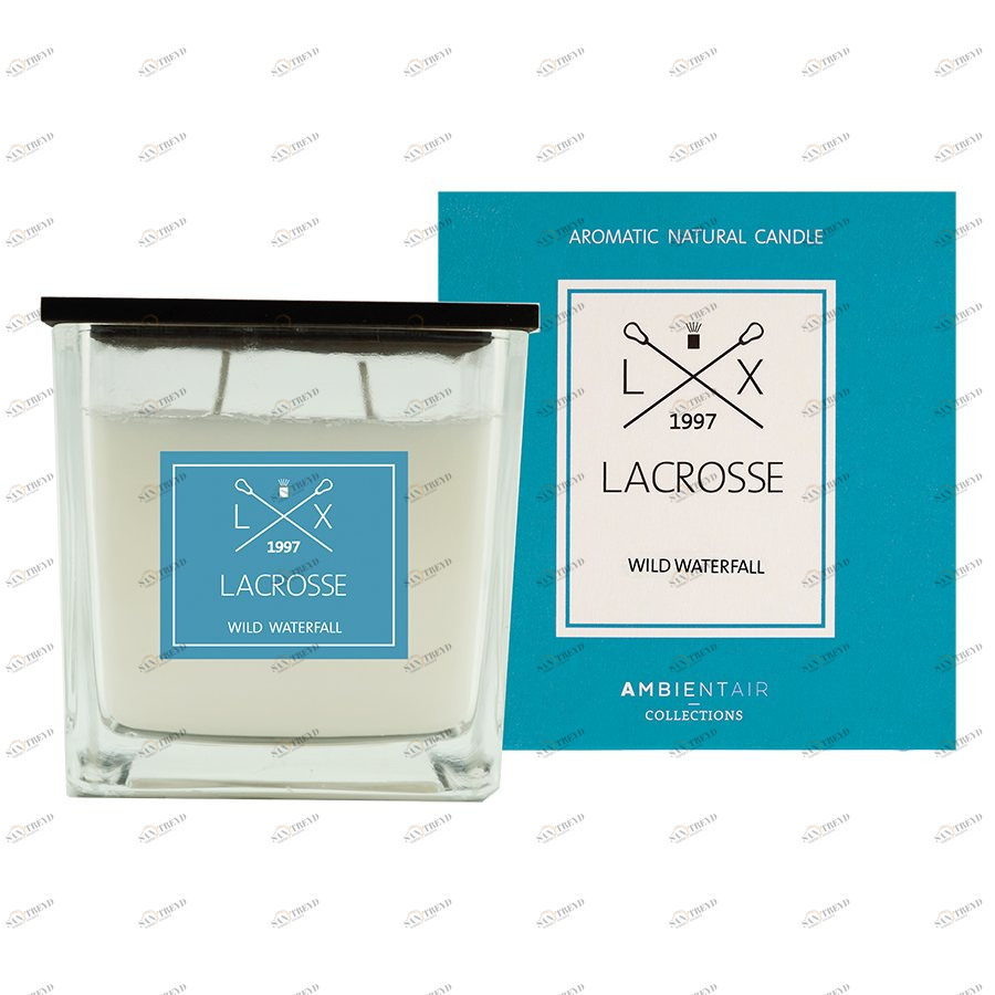 Свеча ароматическая в стекле 10х10 см "Дикий водопад" Lacrosse AMBIENTAIR  00-3880977 Синий 