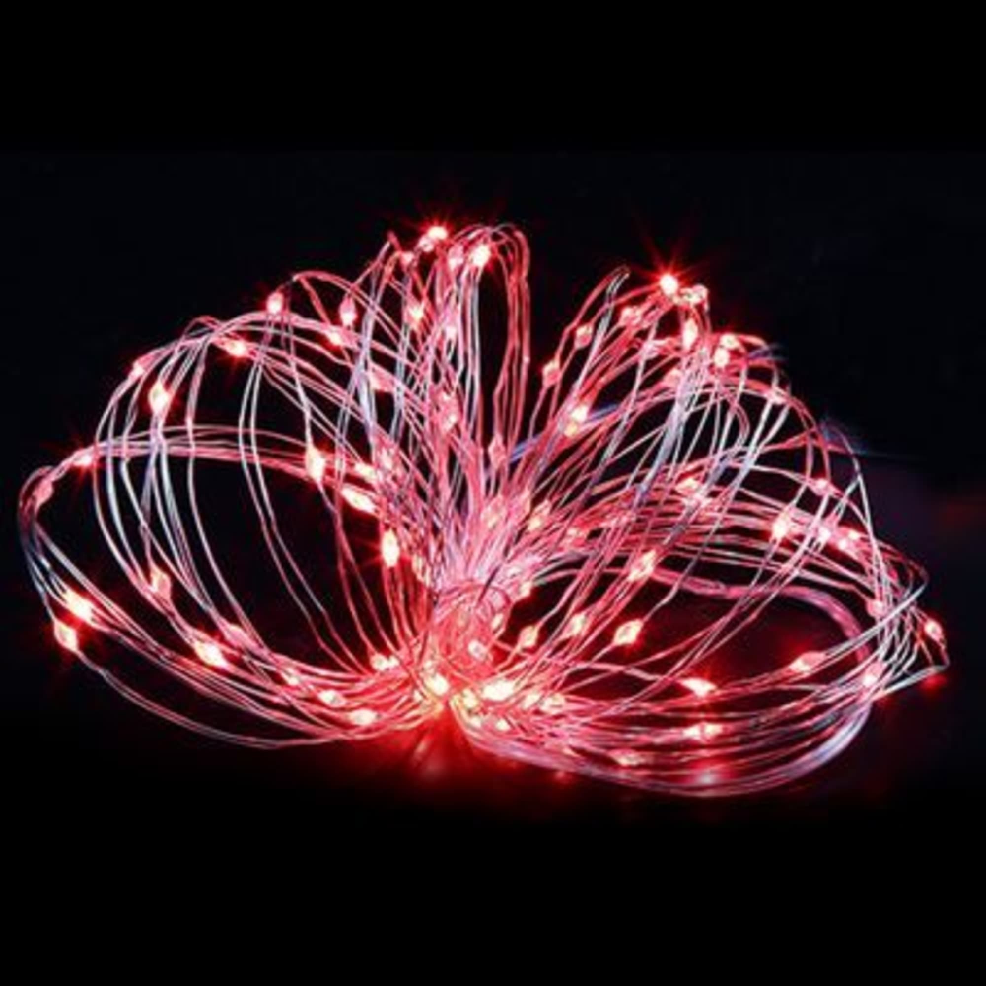 82410352 Электрогирлянда комнатная «Роса» 10 м 100 LED красный на батарейках Santreyd  - Вид №1