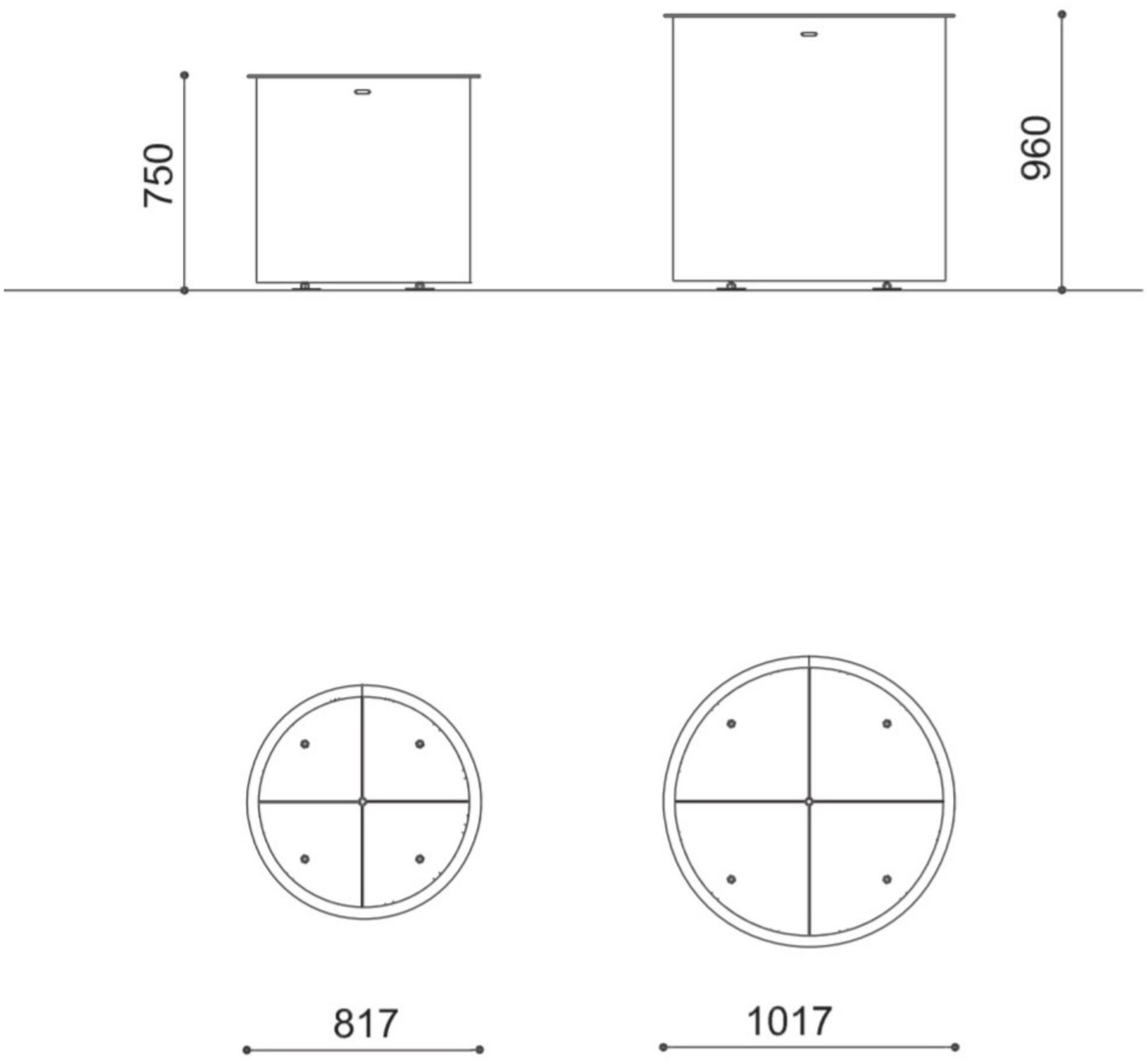 City Design Круглая сеялка для общественных мест из стали с порошковым покрытием sun-id-1461932 - Вид №4