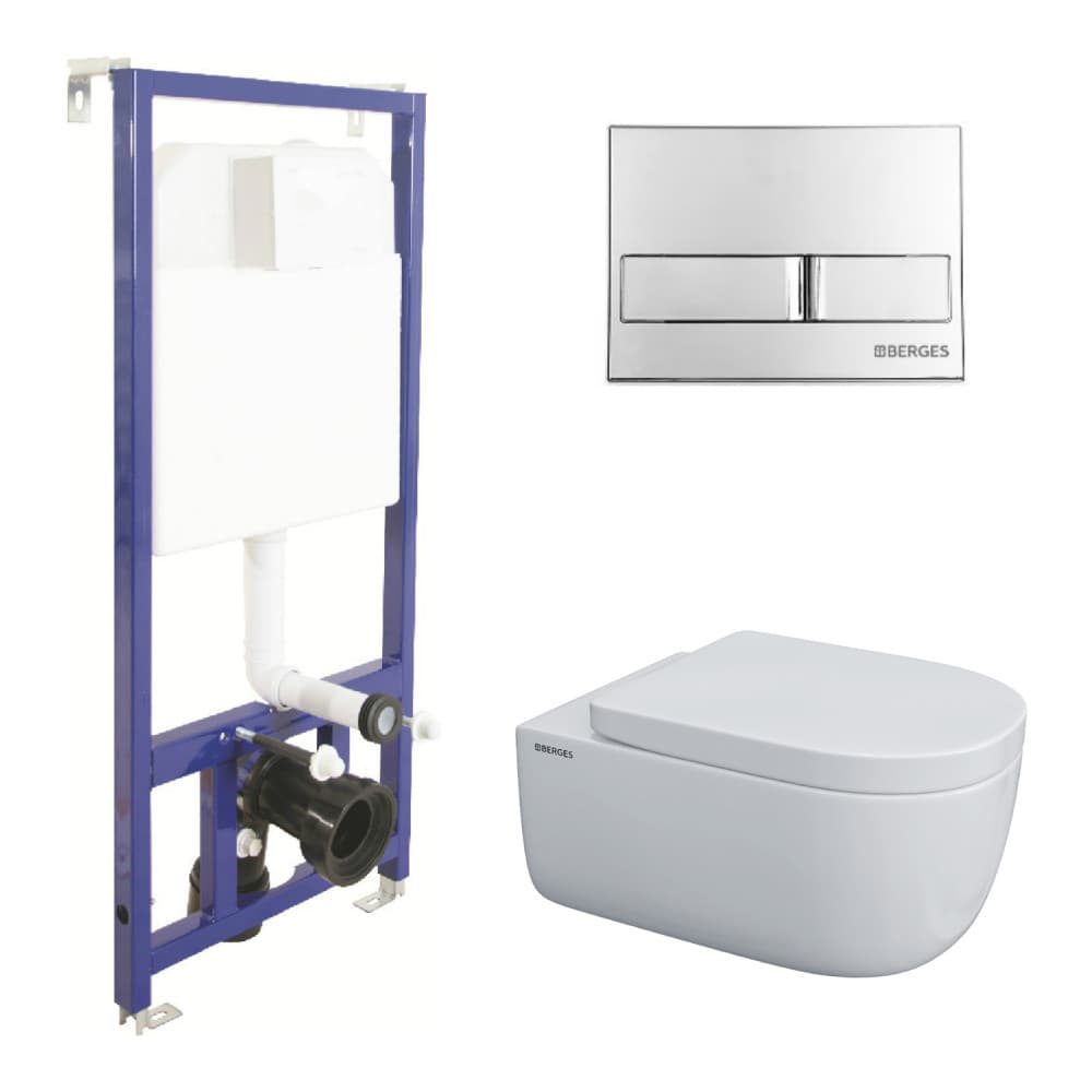 043233 Подвесной унитаз настенный Белый BERGES  Турция 