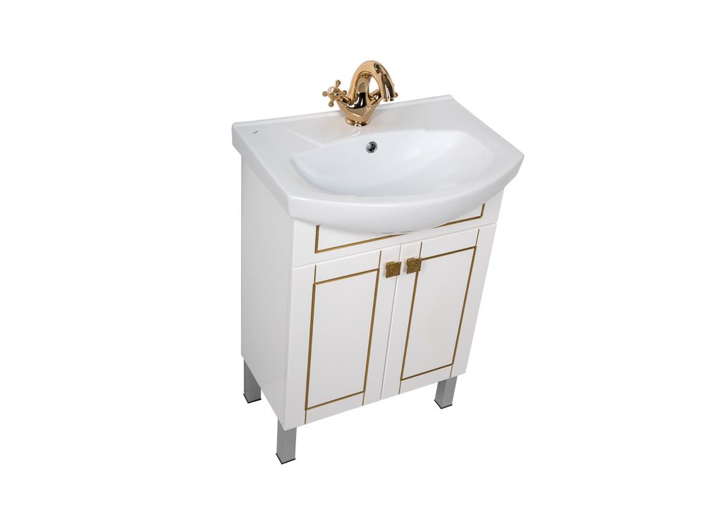 Тумба под раковину Aquanet Честер 60 белый/золото sun-id-270682 - Вид №3