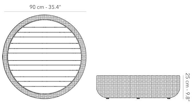 Плетеный круглый низкий садовый столик Jardinico Tugu ARCH-00079533 - Вид №5