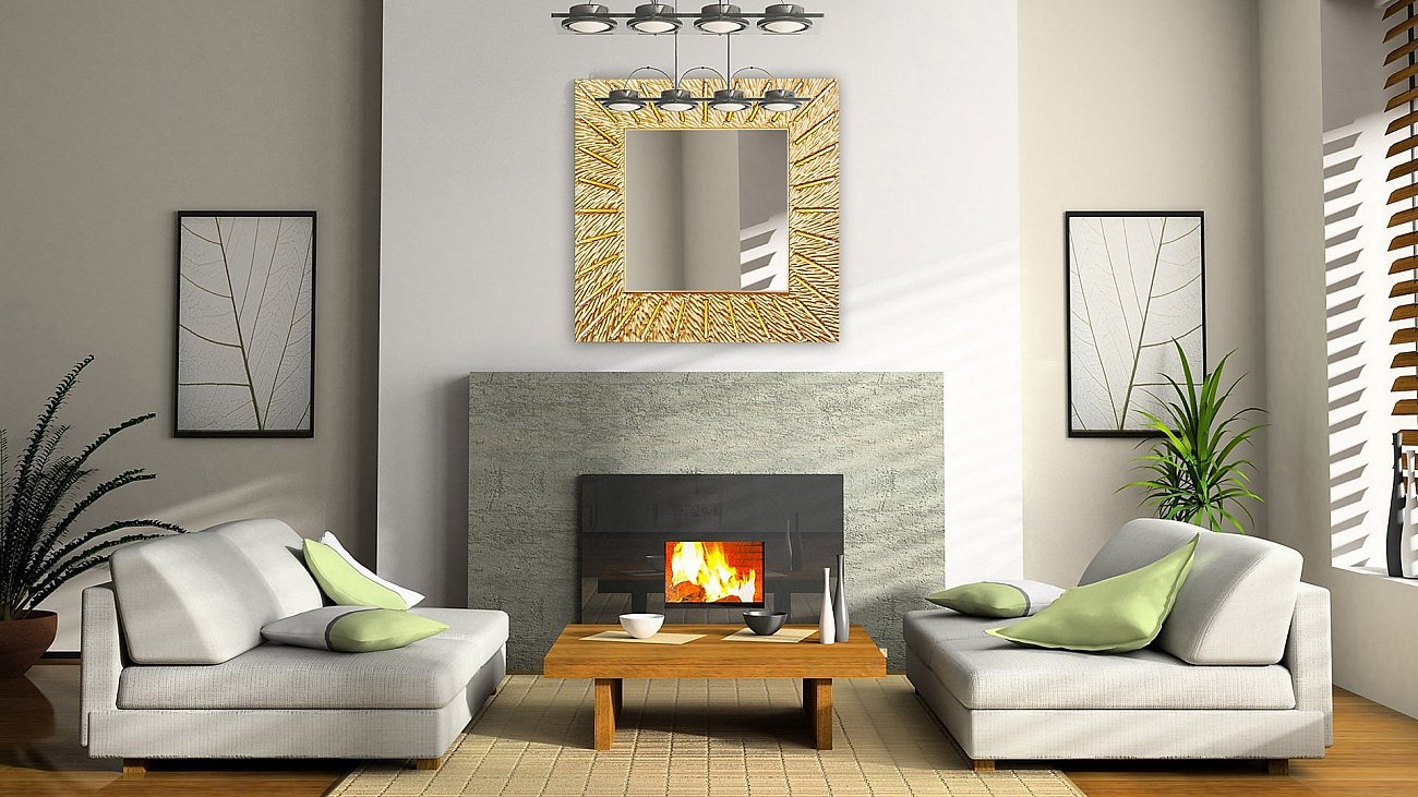 Золотое зеркало квадратное настенное SUNSHINE (square gold) IN SHAPE SUNSHINE 00-3860122 Золото  - Вид №1