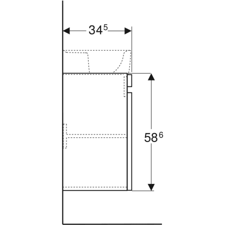 869047000 Шкафчик для раковины Geberit Renova Plan, с одной дверью Geberit  - Вид №18