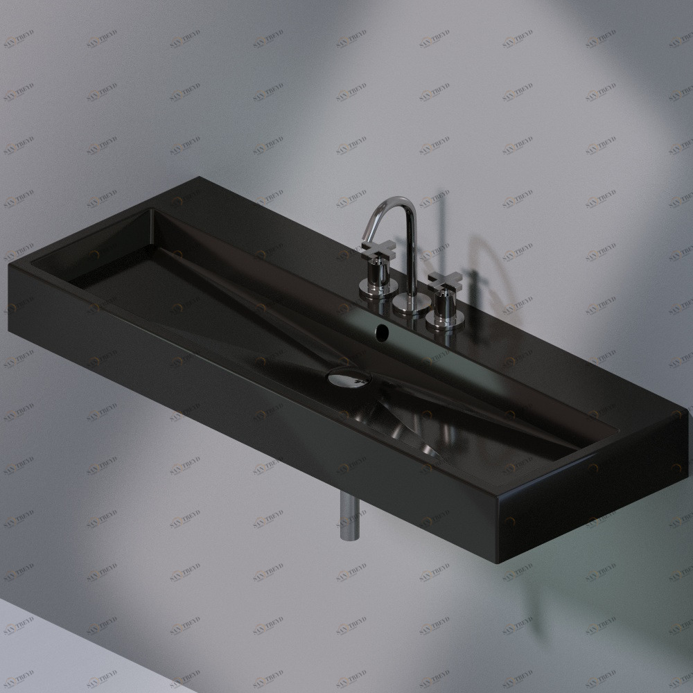 L279T1R3V4.104 Подвесная раковина настенная прямоугольная A. e T. Italia Tank черная AeT ITALIA