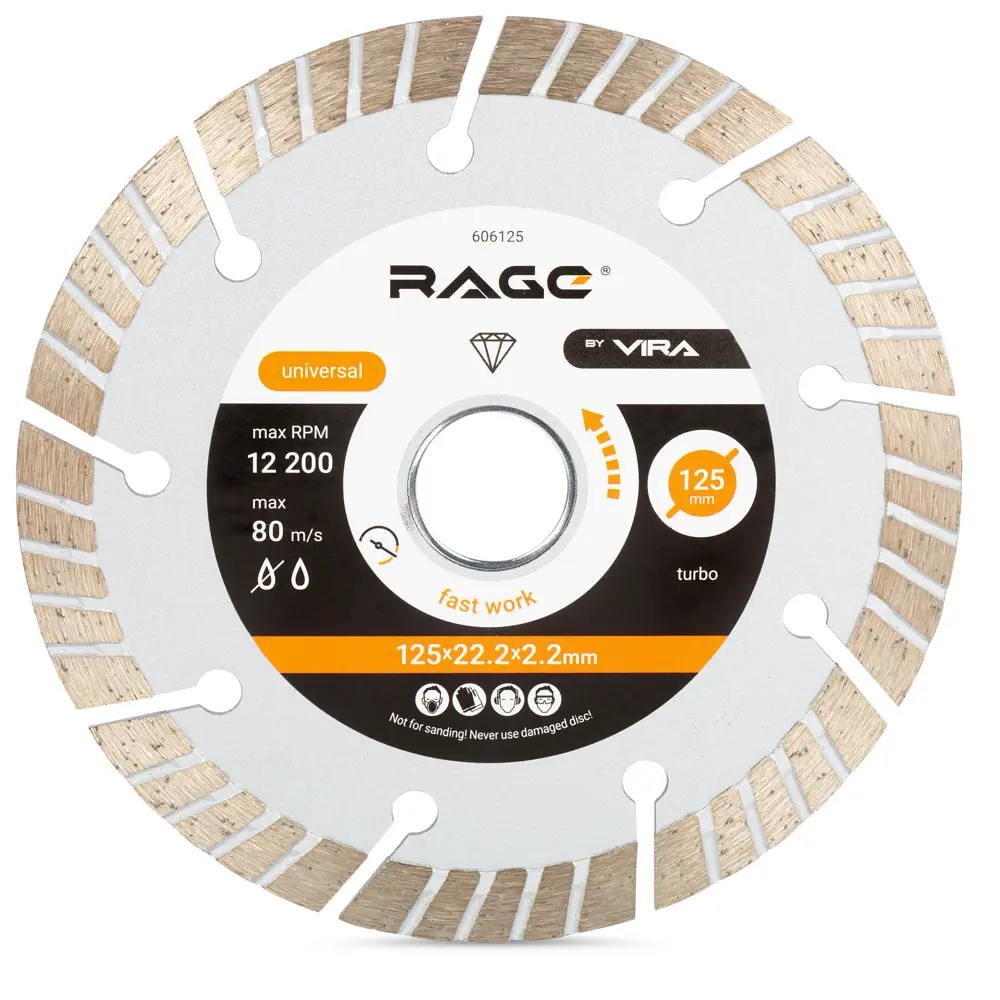 Алмазный диск RAGE Turbo 125 для бетона и камня 89435057 STLM-1572435