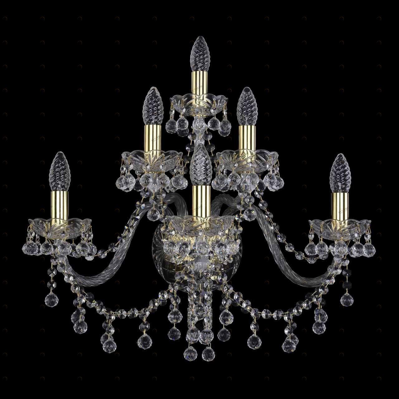 Бра настенное золотистое Bohemia Ivele 1409B BOHEMIA IVELE СВЕЧА 00-3889033 Золото 