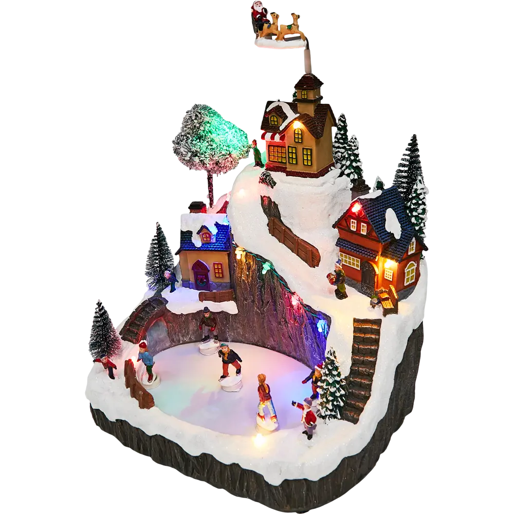 87547209 Композиция новогодняя светодиодная Каток в скалах 27x22x29 см STLM-0949518 Santreyd  - Вид №3