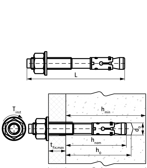 609837120 WTB7 Клиновой анкер высокоэффективный распорный анкер для бетона без трещин walraven  - Вид №1