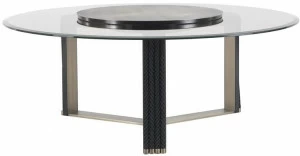 Gianfranco Ferré Home Круглый стол из стекла и металла с ленивой сьюзан Glasgow