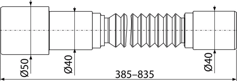Гибкое соединение 50/40×40 ALCAPLAST A795 - Вид №1